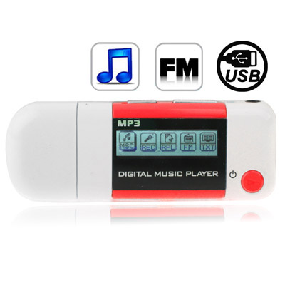 4GB MP3 Player with LCD Screen, Support FM Radio, Work with AAA battery, Use as USB Flash Disk (Red - Click Image to Close